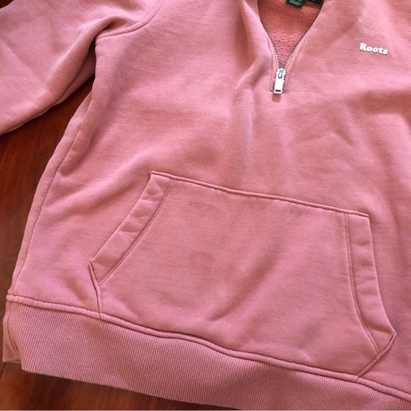 Roots Pink Hoodie with Half Zip - Picture 2 of 8